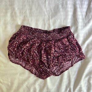 Don’t Ask Why Floral Smocked Waist Mini Shorts in Burgundy